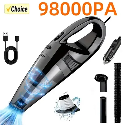 98000pa Usb Recharging Powerful Wireless Car Vacuum Cleaner Handheld Car Vacuum Cleaner Home Car Dual-use Home Supplies ﻿