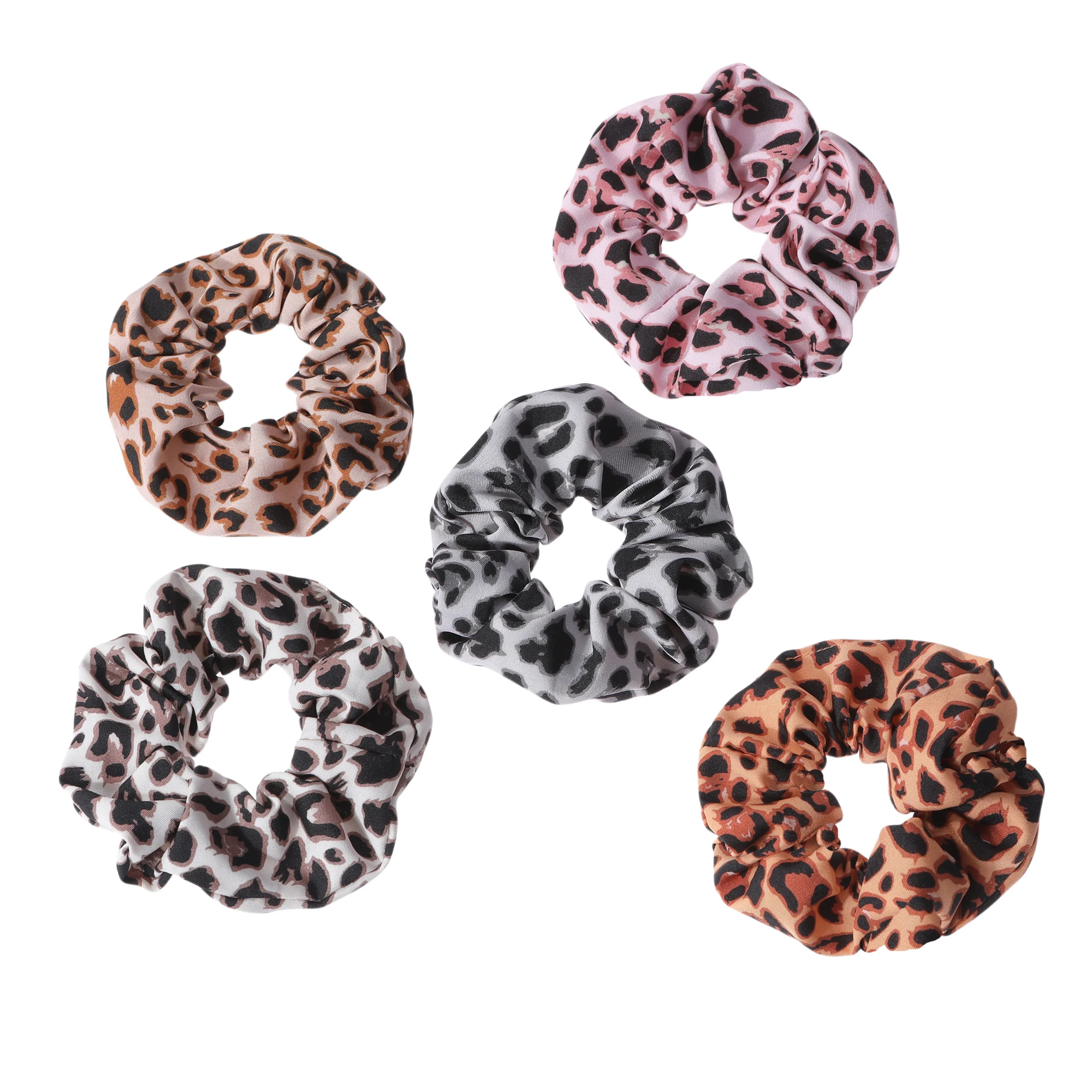 5 teile/los Haarband Mädchen Scrunchy Zubehör Elastische Band Mode Chiffon Halter Headwear Krawatten Drucken Leopard Frauen Party Image