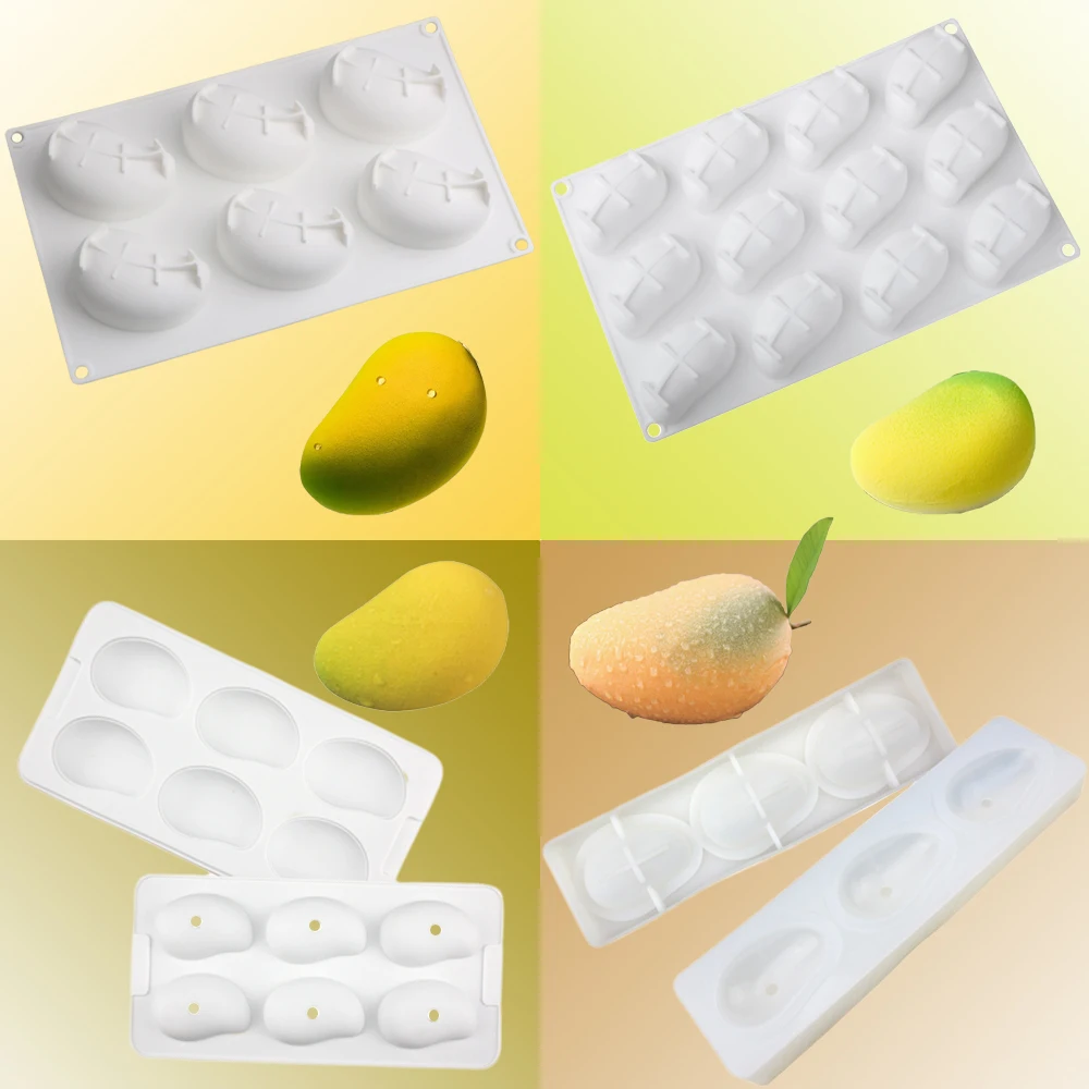 Food Grade Obst Mousse Kuchen Form 3D Mango Design Silikon Kuchen Formen Party Gebäck Backformen Küche Dessert Backen Werkzeuge
