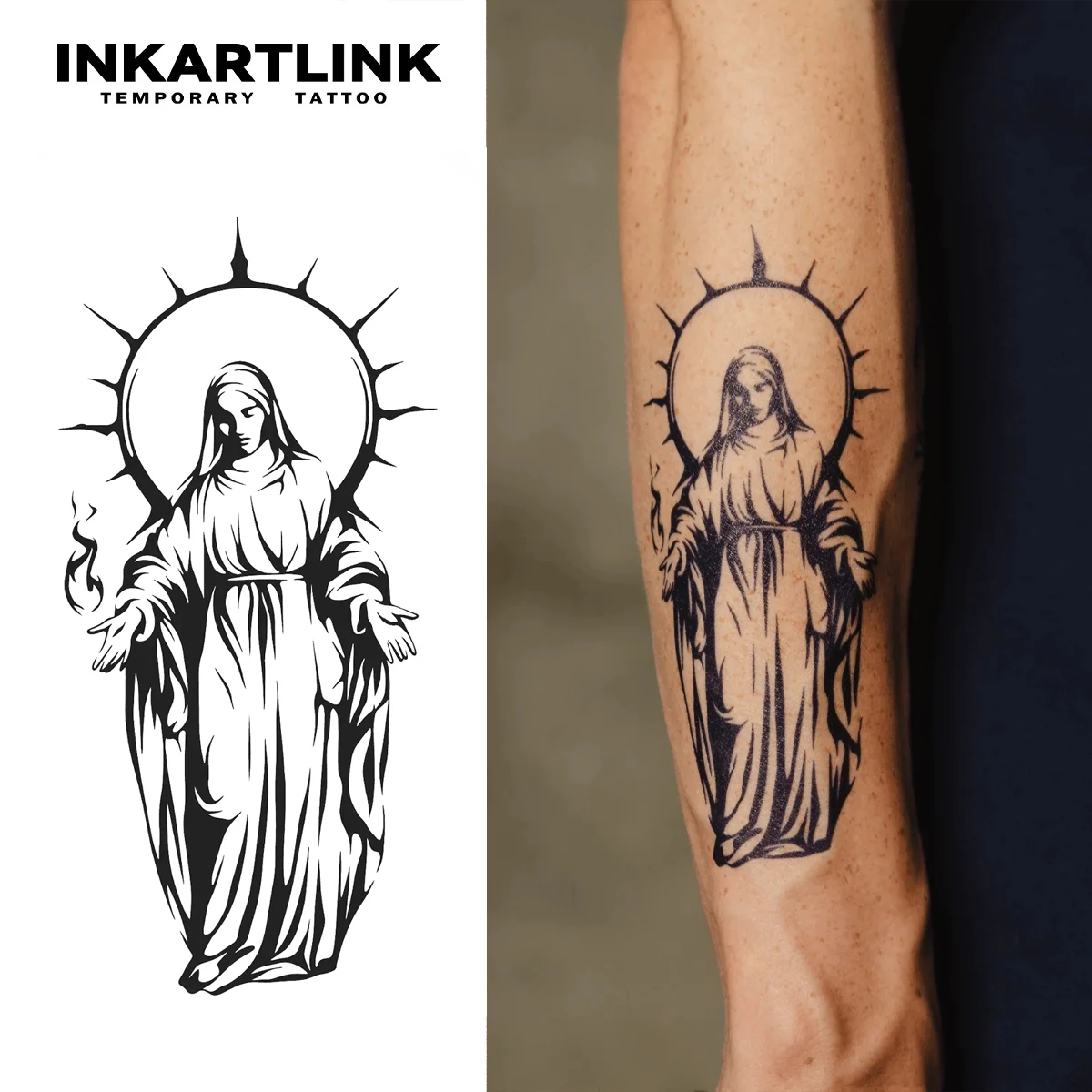 Temporäres Nonnen-Engel-Tattoo, hält bis 15 Tage, neue Technologie, magischer, wasserfester, semi-permanenter Aufkleber. Image