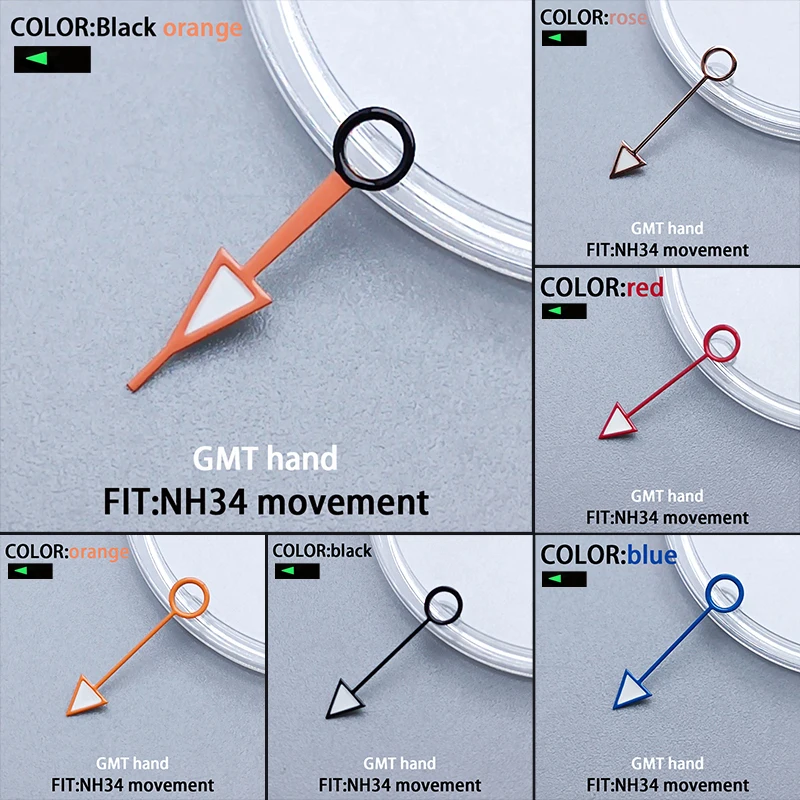 12,5 mm Uhrenzeiger-Zubehör, im Dunkeln leuchtender GMT-Zeiger für NH34-Uhrwerk, Ersatz-Reparaturteile, Nadel Image