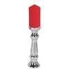 Keramik-Kerzenständer silber Kerzenhalter Tischleuchter Stumpenkerze Dekoration - 31 cm