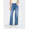 High-waist-Jeans JDY "JDYFELINA-FINA HW WIDE MED BLUE DNM NOOS", Damen, Gr. M (38), Länge 32, blau (medium blau denim), Denim/Jeans, Obermaterial: 98% Baumwolle, 2% Elasthan, unifarben, modisch, Jeans