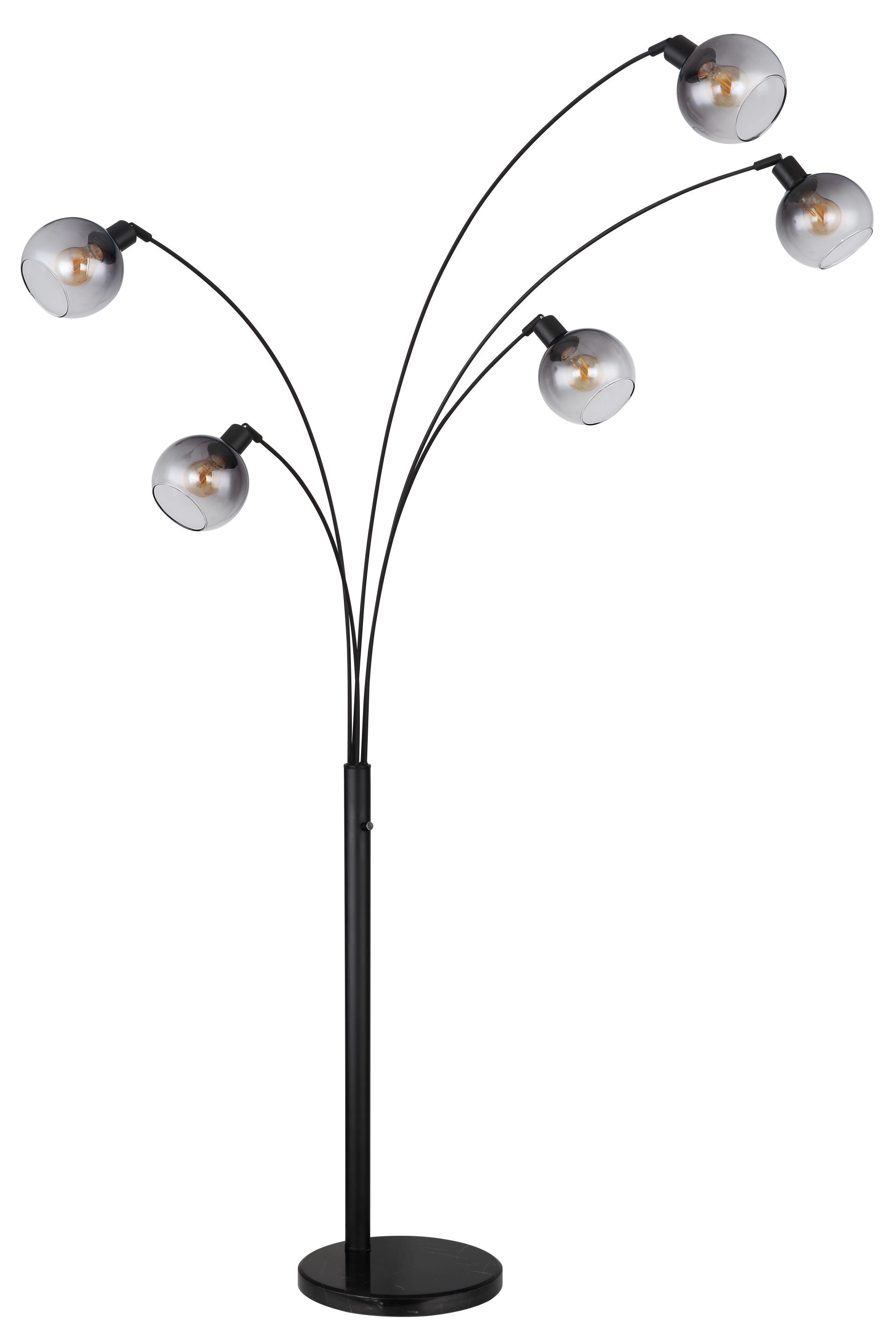 GLOBO LIGHTING Stehlampe "SEYMOUR", schwarz (schwarz matt), 1 Stk., Leuchten, Stehleuchte, Glas, Design Leuchte, Wohnzimmer, Bogenlampe