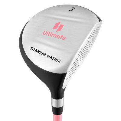 Costway 38 Inch 165CC Junior #3 Fairway Wood Golf Club with Fiberglass Shaft for Kids Ages 11-14-Pink