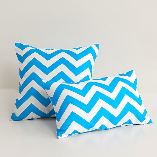 wasserdichter Kissenbezug für den Außenbereich gestreift für Terrasse, Garten, Sofa, Couch, Wohnzimmer Image