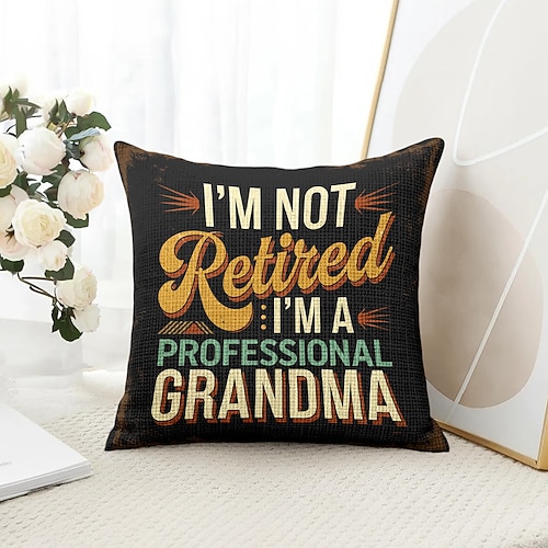 Vintage dekorativer Kissenbezug, 1 Stück, lustiges Zitat, weicher quadratischer Couchkissenbezug für Schlafzimmer, Wohnzimmer, Sofa, Stuhl Image