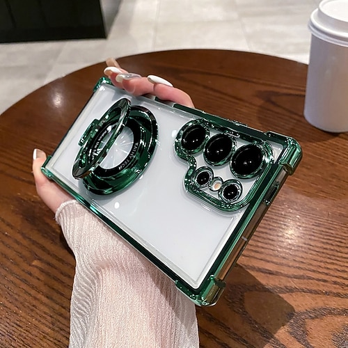 Handy Hülle Handyhüllen Für S25 S24 S23 S22 Plus Ultra S23 FE Rückseite Mit Ständer Magnetisch Unterstützt kabelloses Laden Retro TPU PC Image