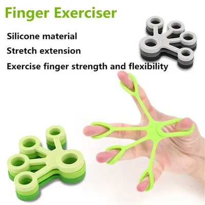 3 Levels Silicone Resistance Bands Finger Strength Exerciser Hand Rehabilitation Gripper Stretcher