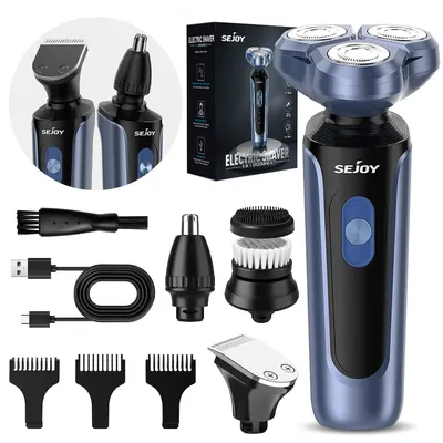 SEJOY Men's Electric Razor USB Rechargeable Shaver Triple Blade Trimmer Beard Floating Head