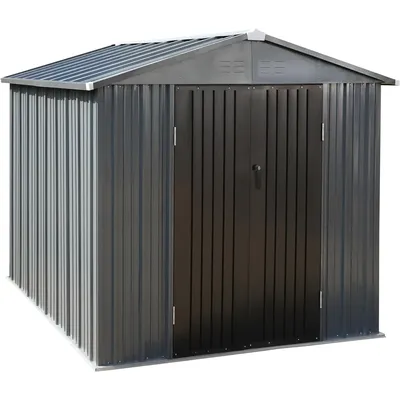 10' x 12' Storage Shed Outdoor Shed with Thickened Galvanized Steel Lockable Doors Air Vents Outdoor