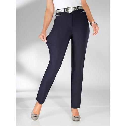 Stretch-Hose STEHMANN, Damen, Gr. 96, Langgrößen, blau (marine), 72% Viskose, 25% Polyamid, 3% Elasthan, unifarben, lang, Hosen, Topseller