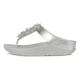 FitFlop Women's Fino Bauble-Bead Toe-Post Sandals Wedge, Silver, 9 UK