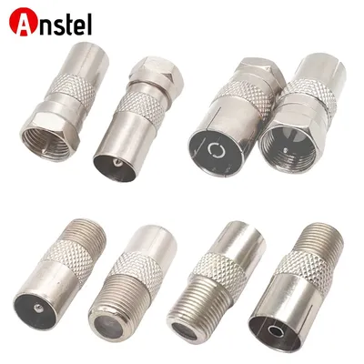 F auf TV 4-Typ, gerades Adapter-Set, F-Buchse, Stecker auf TV Pal, Stecker, Buchse, HF-Koaxialstecker für TV, Satellit, FM-Koaxialkabel