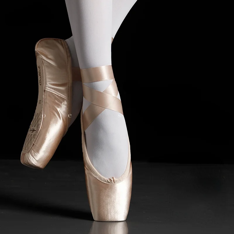 Frauen Ballett Pointe Schuhe Berufs Mädchen Satin Rosa Ballerina Tanz Schuhe Image
