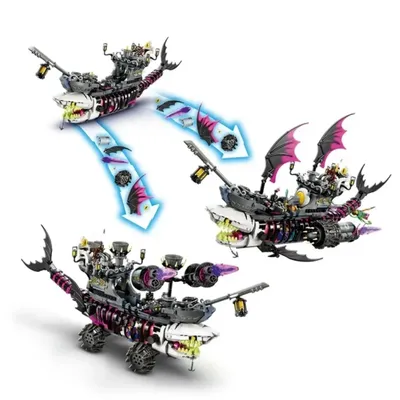 Neue Dream Nightmare Shark Schiff Bausteine Ziegel Spielzeug Set Schiff Monster Fahrzeug Spielzeug Image