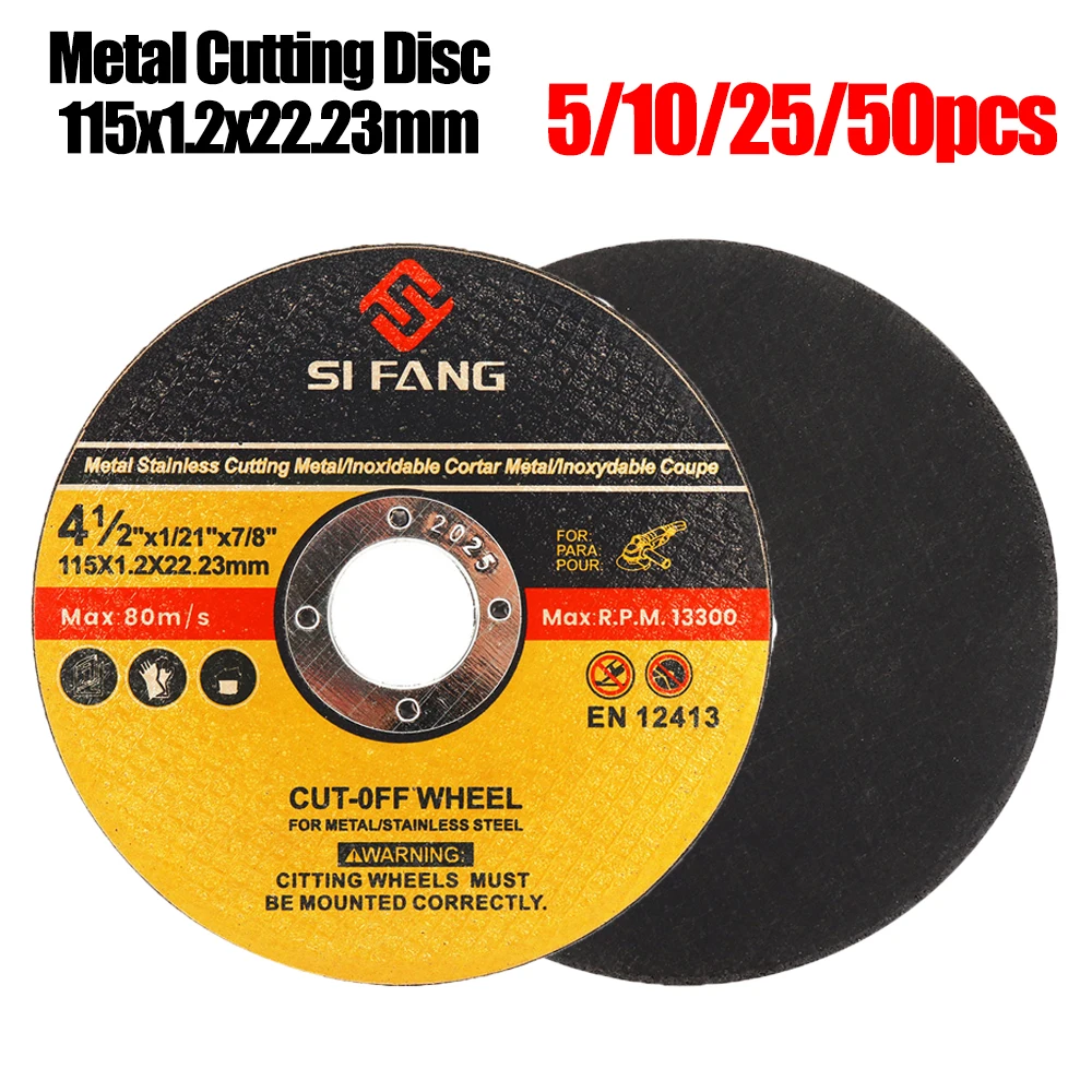 SI FANG 4-1/2 Zoll Metalltrennscheibe Harz Schleifscheibe Scheibe für Edelstahl Eisen Winkelschleifer Schneiden Kreissäge Image
