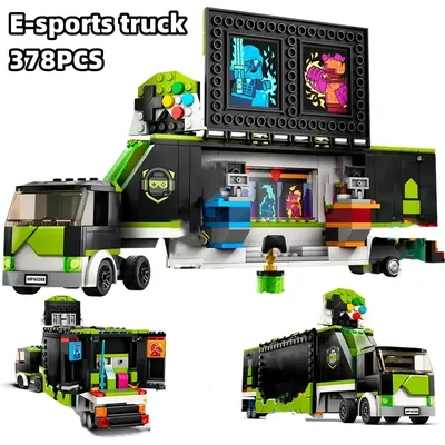 City Series E-Sports Competition Truck Kinder pädagogische Montage Baustein Modell Spielzeug Jungen und Mädchen Geschenke Image