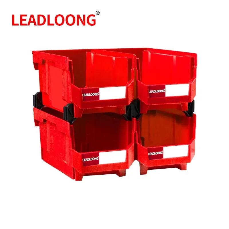 LEADLOONG V6 Stapelbare Box, 4 Stück, 14,8 x 8,4 x 7 Zoll/37,7 x 21,3 x 18 cm, große Kapazität, multifunktionale Aufbewahrungsbehälter, Regale