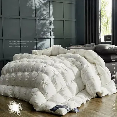 100% White Goose/Duck Down Quilt High quality Five-star Hotel Twist Flower Duvets Comforters 100% Cotton Cover Luxury Blanket