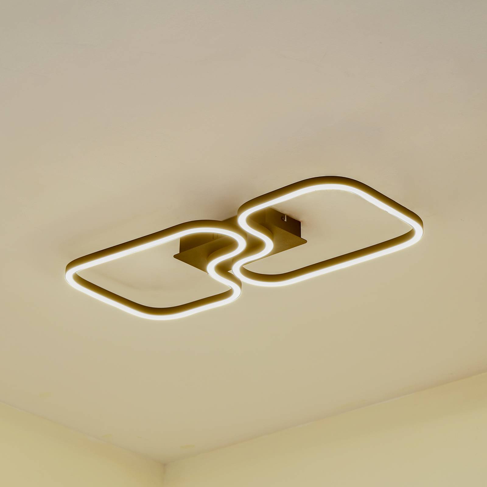 LED Deckenlampe Amiya Lucande, schwarz, für Wohn- / Esszimmer, Aluminium, Modern, LED Deckenleuchte