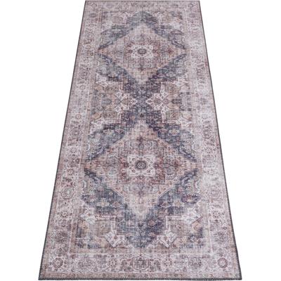 Teppich HANSE HOME "Sylla" Gr. 12, grau (kitt), B:80cm H:5mm L:200cm, Polyester, Teppiche, Orientalisch, Läufer, Vintage, Wohnzimmer, Schlafzimmer, Esszimmer Image
