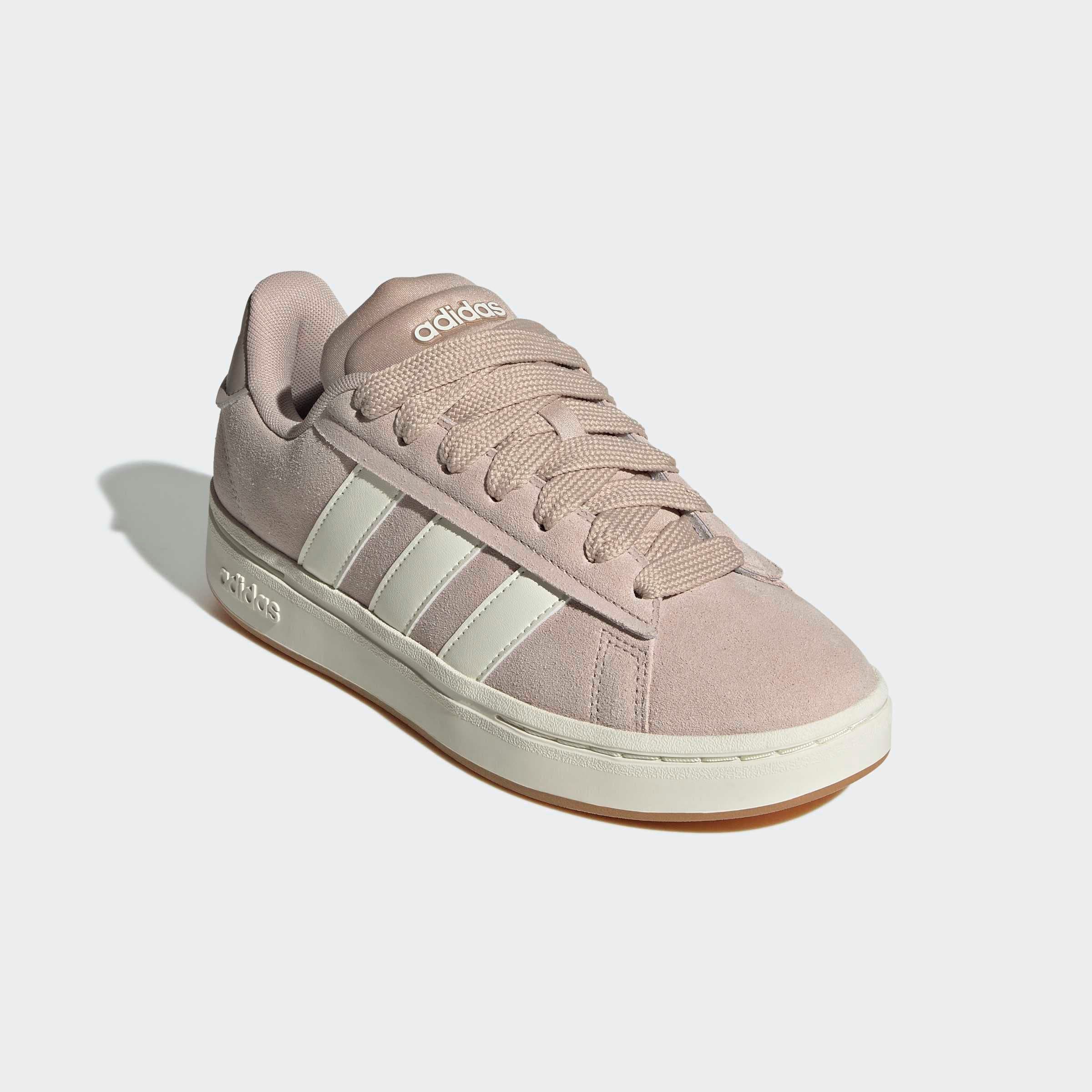 Sneaker ADIDAS SPORTSWEAR "GRAND COURT ALPHA", Damen, Gr. 41, braun (wonder taupe, sanftes weiß, vapour grau), Leder, Textil, Schuhe Sneaker, Design inspiriert vom adidas Campus 00