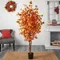 6’ Autumn Ficus Fall Artificial Tree w/natural Trunk Home Garden Decor