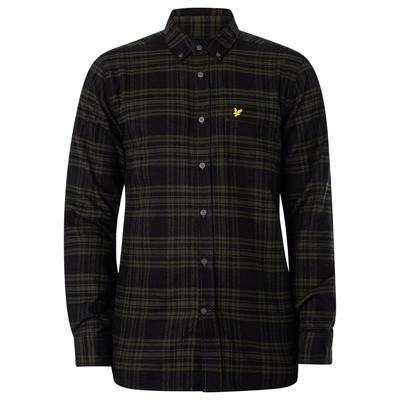 Lyle & Scott Langarm-Flanellhemd mit Bergmoosgrün-Karomuster