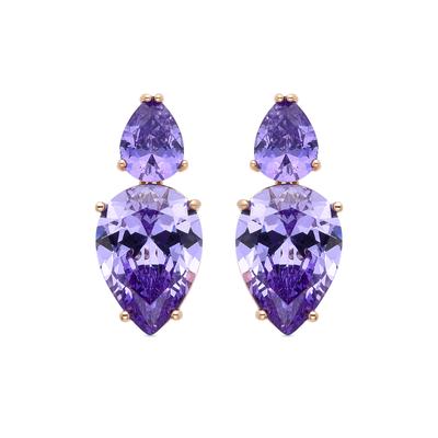 Luxenter Ohrringe mit Amethyst-Zirkonia aus 18K Gelbgold - Lixwi