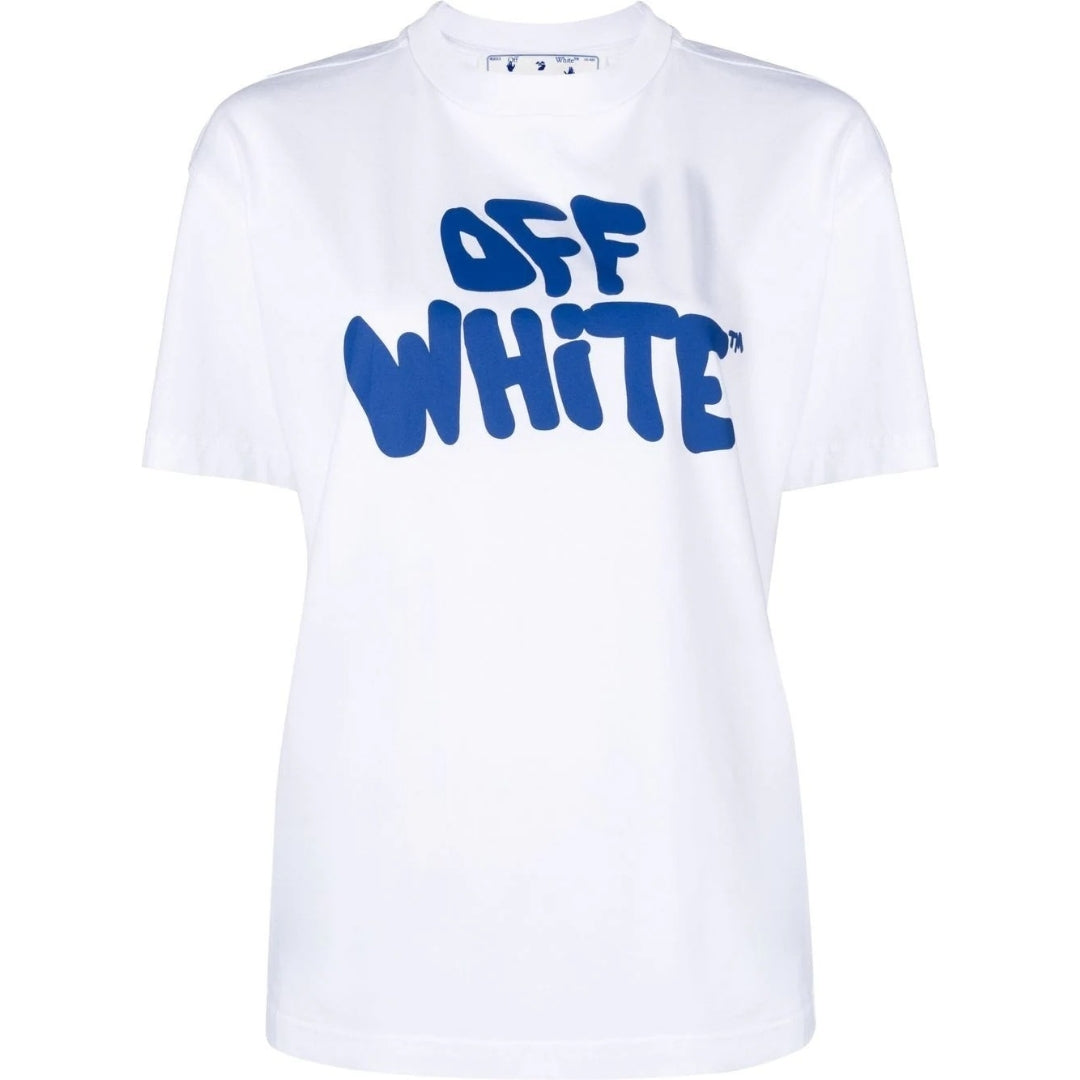 Off-White 70s Type Logo Casual Tee Weißes T-Shirt
