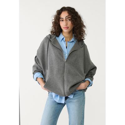 Stradivarius Soft-touch oversize hoodie with zip Dark grey M