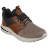 Slip-On Sneaker SKECHERS "DELSON 3.0-CICADA", Herren, Gr. 46, braun (braun, taupe), Lederimitat, Mesh, sportlich, Schuhe, Slipper, Freizeitschuh mit Gummizug zum Schlupfen, Topseller