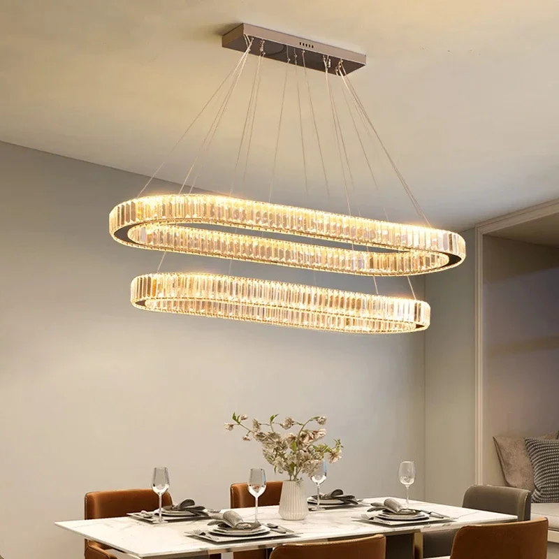 Luxus LED Anhänger Licht Moderne Kristall Kronleuchter Wohnzimmer Esszimmer Küche Decke Lampe Glanz Dekor Indoor Bar Hängen Leuchte