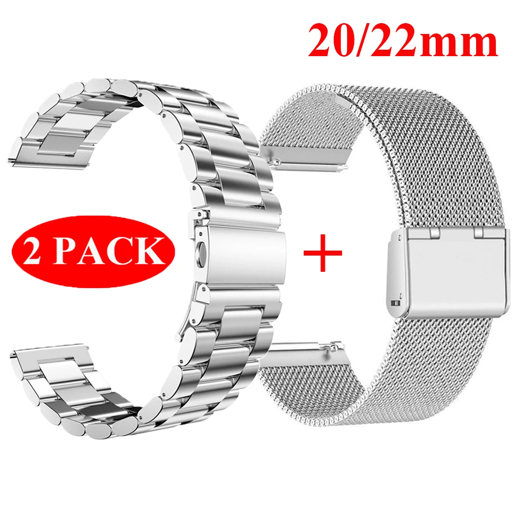2er-Pack 20mm 22mm Edelstahlarmband für Huawei Watch GT 5 Pro 4 3 2 2e 46mm 42mm Band Metallarmband für Huawei Watch 4 3 Pro Image