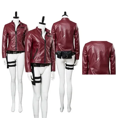 Spiel Fantasia Claire Redfield Cosplay Kostüm Erwachsene Frauen Jacke Mantel Gürtel Outfits Halloween Karneval Party Anzug Image
