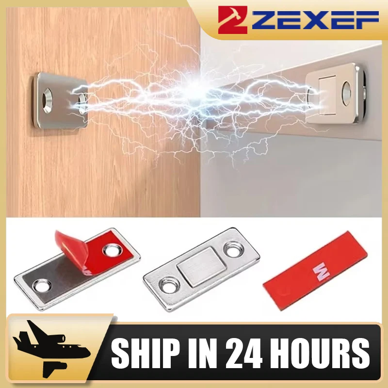 2er-Pack ultradünner magnetischer Schrankverschluss, selbstklebender Schubladenmagnetverschluss für Küchenschrank, Türschließen, magnetischer Türverschluss