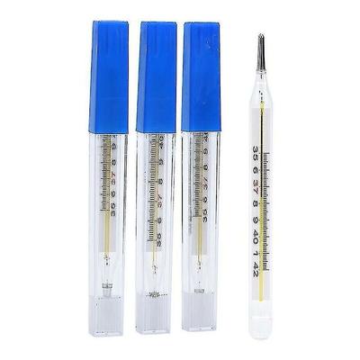 2er-Pack medizinisches Quecksilberglas-Thermometer zur Messung der Körpertemperatur für Erwachsene. Image