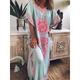 Women's Maxi long Dress Long Dress Maxi Dress Casual Dress T Shirt Dress Tee Dress Boho Dress Print Dress Fashion Bohemian Casual Outdoor Vacation Daily Loose Fit Floral Short Sleeve V Neck Sky Blue