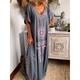 Women's Maxi long Dress Long Dress Maxi Dress Casual Dress T Shirt Dress Tee Dress Boho Dress Print Dress Fashion Bohemian Casual Outdoor Vacation Daily Loose Fit Floral Short Sleeve V Neck Sky Blue