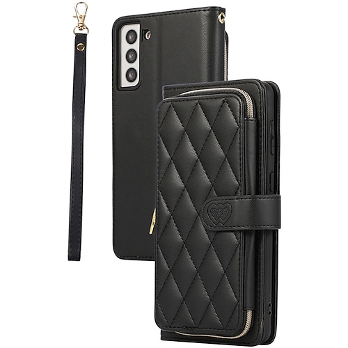 Handy Hülle Handyhüllen Für Samsung Galaxy S25 S24 S23 S22 S21 FE S21 Ultra Plus A54 A53 S20 A32 Handtasche Brieftaschenhülle Reisverschluss Mit Abnehmbarem Schultergurt Mit Handgelenkschlaufe Retro Image