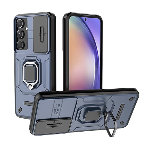 Handy Hülle Handyhüllen Für Samsung Galaxy S25 S24 S24 FE S23 Ultra Plus A55 5G A35 5G A25 A15 A14 A34 Rückseite Ringhalter Stoßfest Retro TPU PC Metall Image