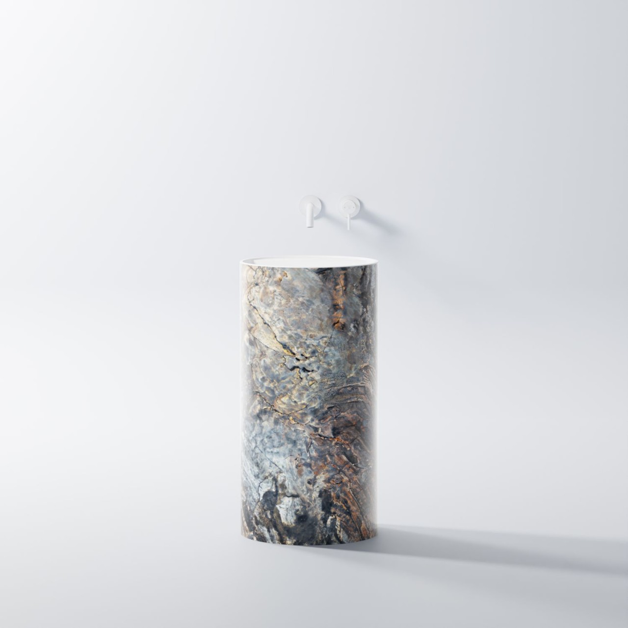 Steinberg Serie 540 Standwaschtisch, rund, mit Überlauf, ø 455 x 900 mm 540602050 Image