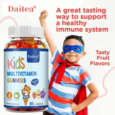 Daitea Multivitamin Gummies - Healthy Heart, Brain and Body Development for Children, Supports Bone,
