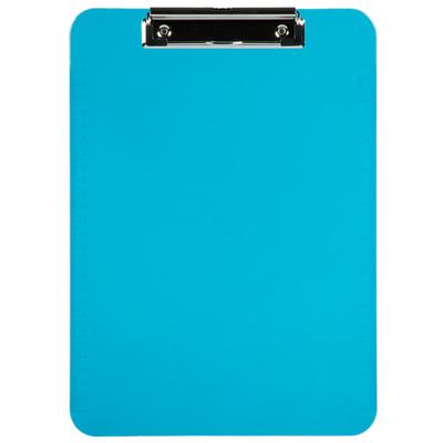 Jam Paper Plastic Clipboard With Metal Clip, 9" X 13", Blue