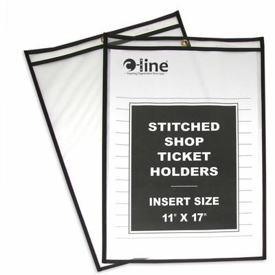 C-Line Shop Ticket Holders, Stitched - Both Sides Clear, 11 X 17, 25/bx, 46117