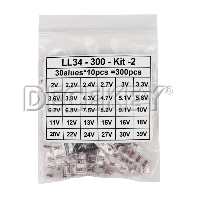 300PCS SMD LL34 Zener Diode Kit 0,5W 1/2W 3V-24V 2V-39V SMD Diode Set 1N4148 Image