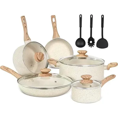 12Pcs Pots and Pans Set, Nonstick Cookware Sets, Granite Induction Cookware Non Stick Cooking Set