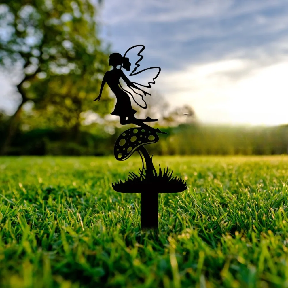 1pc faszinierende rustikale Garten fee Metalls kulptur-ideal für Außen dekoration und Hof, Terrasse, Rasen, atember aubend für Garten