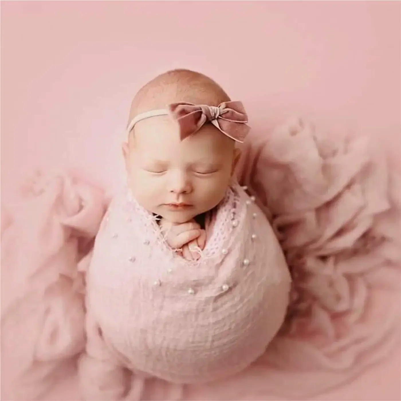 90*170CM Neugeborenen Fotografie Requisiten Decke Baby Wraps Perlen Baumwolle Swaddle Foto Zubehör Image